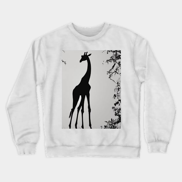 Girrafe Shadow Silhouette Anime Style Collection No. 155 Crewneck Sweatshirt by cornelliusy